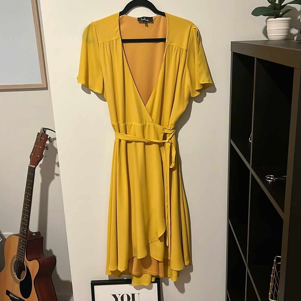 Lulu’s Yellow Wrap Dress